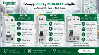 تفاوت RCCB، RCBO و RCD چیست؟ جدول مقایسه و کاربرد هرکدام