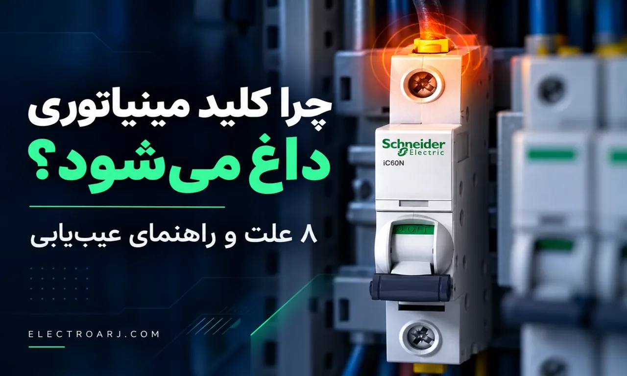 چرا کلید مینیاتوری داغ میشود؟ ۸ علت، جدول عیبیابی و نکات کلیدی